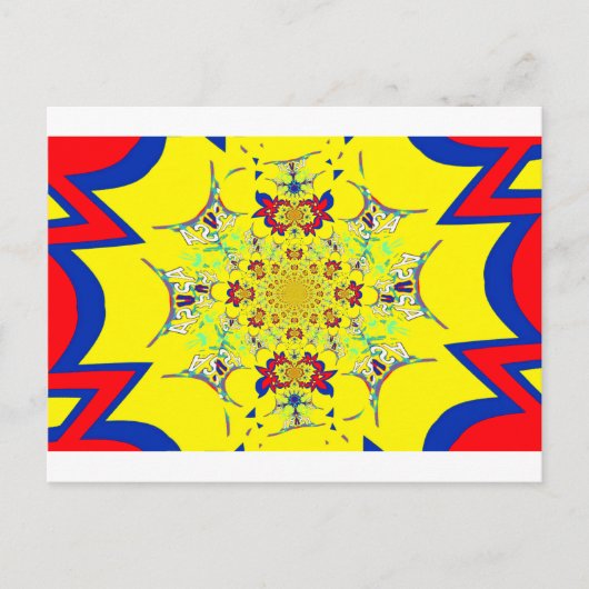 Farbenfrohe braune Damaskus Design Art Print Postkarte (Vorderseite)