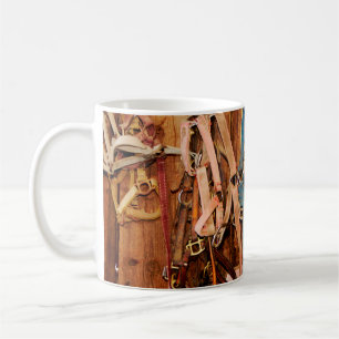 Farbenfrohe Bridlespferde,Tack,Tiere,Stall,blau,Br Kaffeetasse