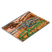 Farbenfrohe Bridlespferde,Tack,Tiere,Stall,blau,Br Notizblock (Linke Seite)