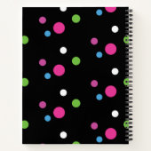 Farbenfrohe Bright Dots Name Journal Notizblock (Rückseite)