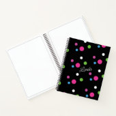 Farbenfrohe Bright Dots Name Journal Notizblock (Innenseite)