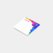 Farbenfrohe Bright Floral Muster Personalisiert Post-it Klebezettel (angewinkelt)