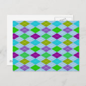 Farbenfrohe Bright Harlequin Geometrie Muster Postkarte (Vorne/Hinten)