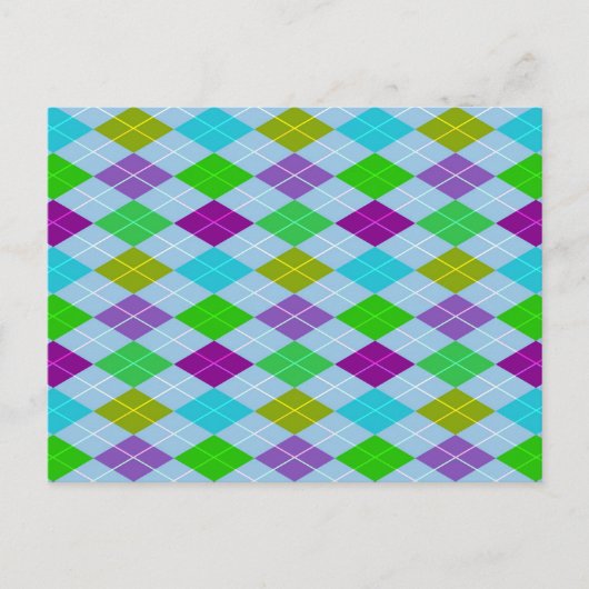 Farbenfrohe Bright Harlequin Geometrie Muster Postkarte (Vorderseite)