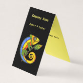 Farbenfrohe Bright Lizard Branch Leaf Black Yellow Visitenkarten (Vorderseite)