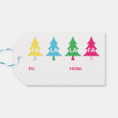 Farbenfrohe Bright Neon Fa La Christmas Tree Geschenkanhänger (Rückseite Horizontal)