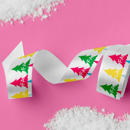 Farbenfrohe Bright Neon Fa La Christmas Tree Satinband