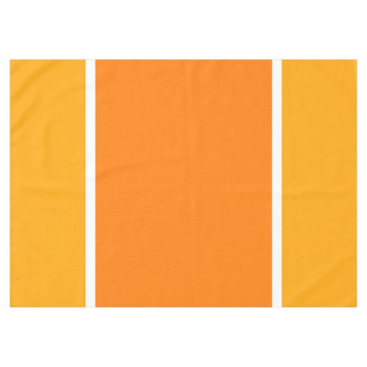 Farbenfrohe Bright Orange Golden Yellow White Stri Tischdecke (Vorderseite (Horizontal))