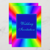 Farbenfrohe Bright-Rainbow-Hochzeit Einladung (Vorne/Hinten)