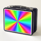 Farbenfrohe Bright Rainbow Personalisiert Metall Lunch Box (Rückseite)