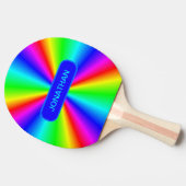Farbenfrohe Bright Rainbow Personalisiert Tischtennis Schläger (Seitenansicht)