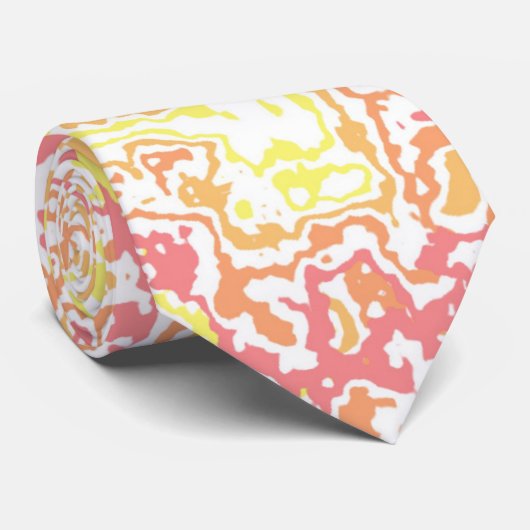 Farbenfrohe Bright Retro Mod Boho Hippie Funky Mar Krawatte (Gerollt)