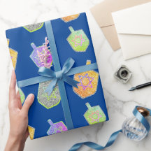 Farbenfrohe Bright Spinning Star Dreidels Hanukkah