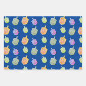 Farbenfrohe Bright Spinning Star Dreidels Hanukkah Geschenkpapier Set (Vorderseite)