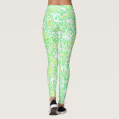 Farbenfrohe Bright Trippy Groovy Funky Hippie Marb Leggings (Rückseite)