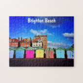 Farbenfrohe Brighton Beach Huts Puzzle (Horizontal)