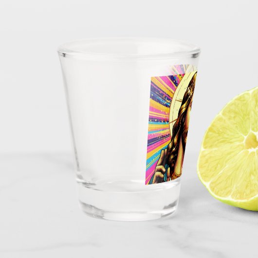 Farbenfrohe Brille! Schnapsglas (Links)