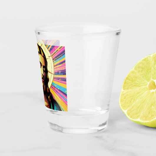 Farbenfrohe Brille! Schnapsglas (Rechts)