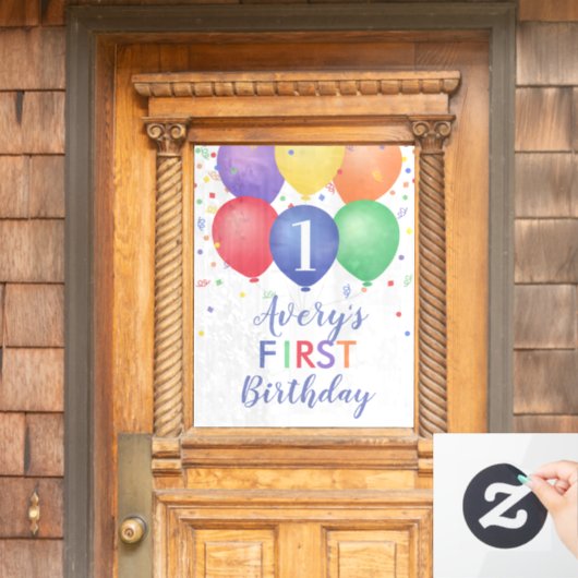 Farbenfrohe Brotballons Fensteraufkleber (Haustür)