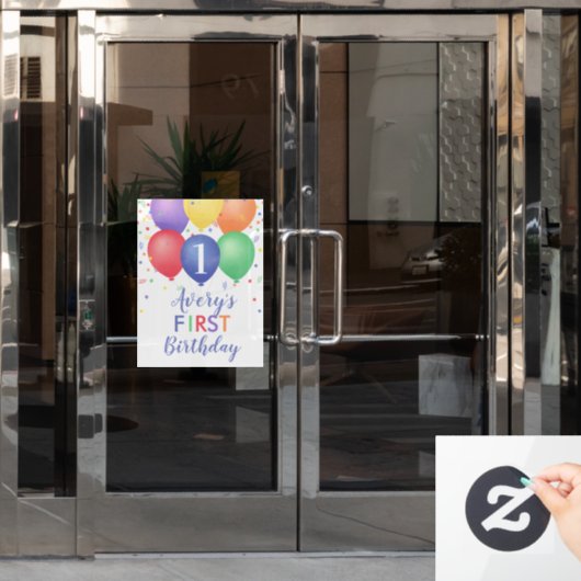 Farbenfrohe Brotballons Fensteraufkleber (Büro Tür)
