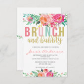 Farbenfrohe Brunch & Bubbly Brautdusche Einladung (Vorne/Hinten)