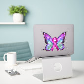 Farbenfrohe Brustkrebserkrankung Schmetterling Aufkleber (Laptop auf Schreibtisch)