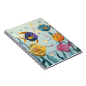 Farbenfrohe Bubble Fish Underwater Notebook Notizblock (Rechte Seite)
