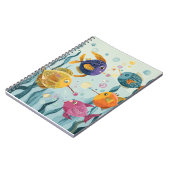Farbenfrohe Bubble Fish Underwater Notebook Notizblock (Linke Seite)