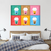 Farbenfrohe Bubble Tee 6 Pack Leinwanddruck (Insitu (Schlafzimmer))