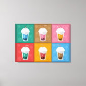 Farbenfrohe Bubble Tee 6 Pack Leinwanddruck (Vorderseite)