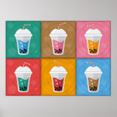 Farbenfrohe Bubble Tee 6 Pack Poster (Vorne)