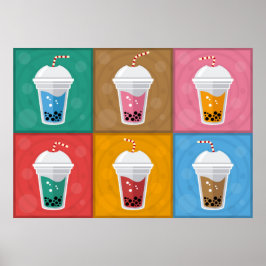 Farbenfrohe Bubble Tee 6 Pack Poster