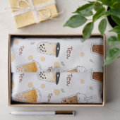 Farbenfrohe Bubble Tee Personalisiertes Weiß Seidenpapier (Geschenk)