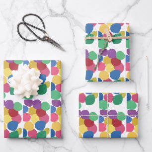 Farbenfrohe Bubblegum-Gummibällchen Geschenkpapier Set
