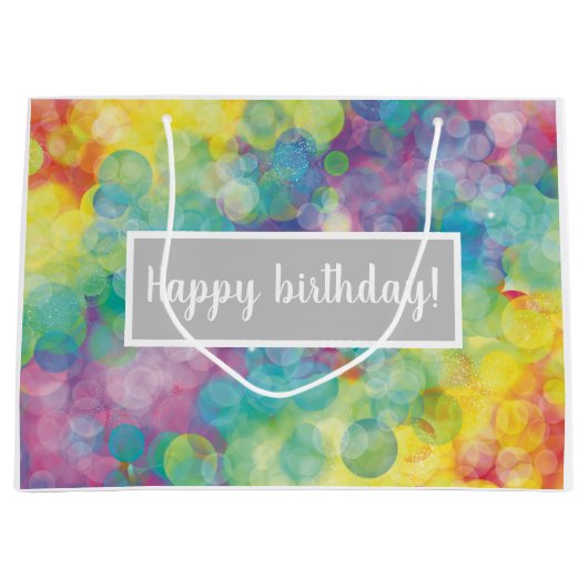 Farbenfrohe Bubbles Geschenk Große Geschenktüte (Vorderseite)