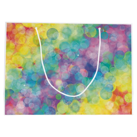Farbenfrohe Bubbles Geschenk Große Geschenktüte (Rückseite)