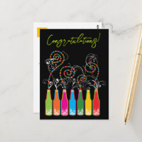 Farbenfrohe Bubbly Bottles & Spirals Herzlichen Gl