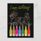 Farbenfrohe Bubbly Bottles & Spirals Herzlichen Gl Postkarte (Vorderseite)
