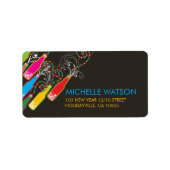 Farbenfrohe Bubbly Flaschen Moderne Neujahrsadress Adressaufkleber (Vorne)