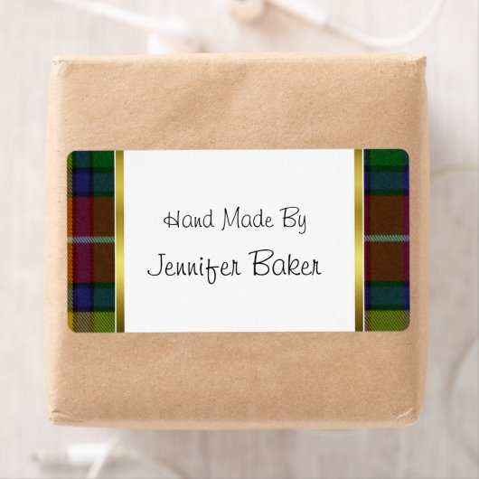 Farbenfrohe Buchanan-Karierte Verpackungsetiketten (Insitu)