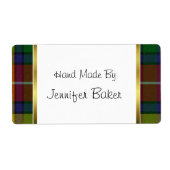 Farbenfrohe Buchanan-Karierte Verpackungsetiketten (Vorne)