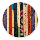 Farbenfrohe Bücher Abstrakte Keramik Knoblauch Keramikknauf (Vorderseite)