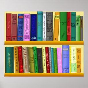 Farbenfrohe Bücher Klassenzimmer oder Bibliothek K Poster