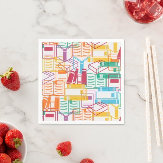 Farbenfrohe Bücherbinder Serviette (Beispiel)