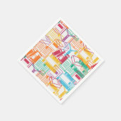 Farbenfrohe Bücherbinder Serviette (Ecke)