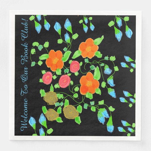 Farbenfrohe Buchklubzeitung Napkins Serviette (Vorderseite)