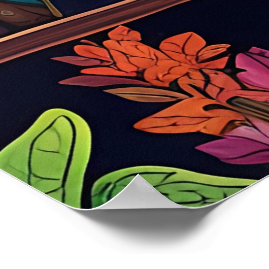 Farbenfrohe Buchregale Poster Print (Ecke)