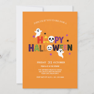 Farbenfrohe Buchstaben Spooky Halloween Einladung