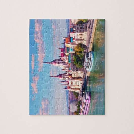 Farbenfrohe Budapest Skyline Puzzle (Vertikal)