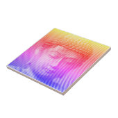 Farbenfrohe Buddha-Statue aus Linien Fliese (Seite)